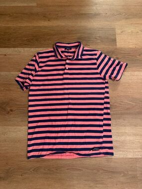 Simply Southern Pink and Navy Striped Men's Polo